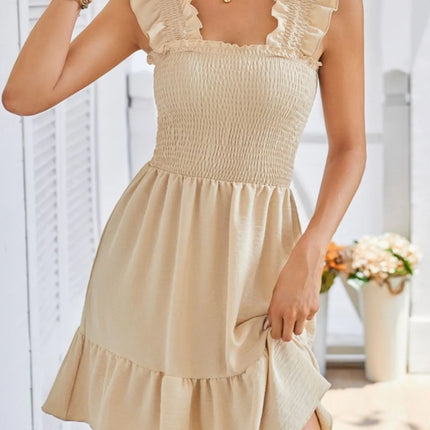 Smocked Square Neck Wide Strap Dress - Image 6