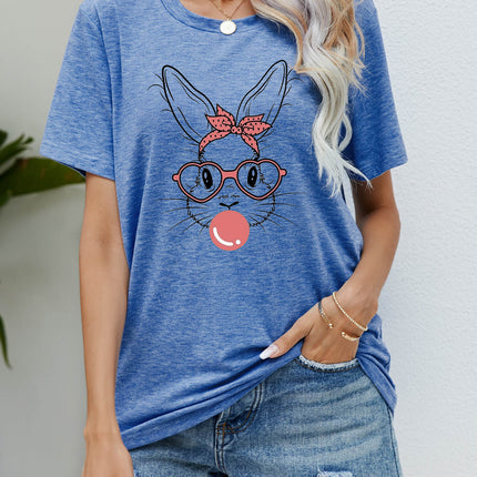 Easter Bunny Graphic Round Neck T-Shirt - Image 1