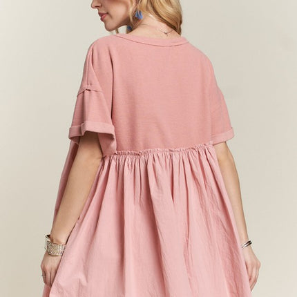 ADORA Round Neck Half Sleeve Babydoll Dress - Image 5