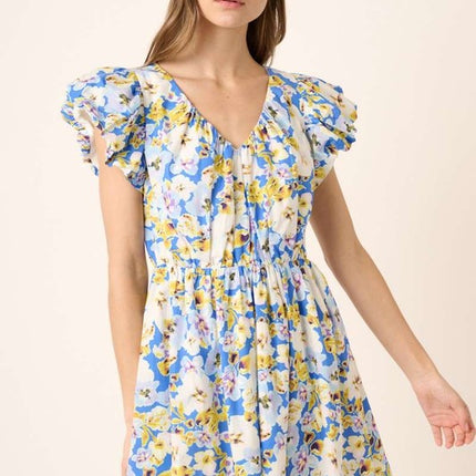 Mittoshop Floral V-Neck Cap Sleeve Mini Dress - Image 5