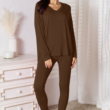 Basic Bae Full Size V-Neck Soft Rayon Long Sleeve Top and Pants Lounge Set - Image 21