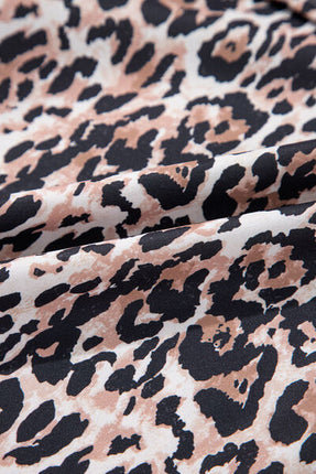 Leopard Round Neck Short Sleeve Mini Dress - Image 8