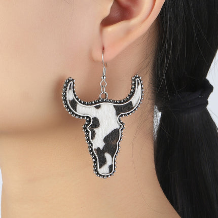Alloy Animal Print Cow Head Earrings - Image 12