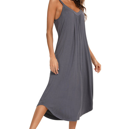 V-Neck Midi Lounge Dress - Image 6