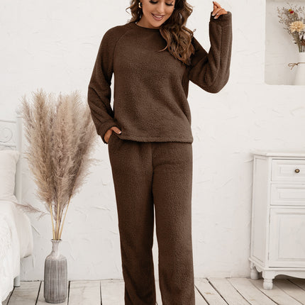 Ivy Lane Teddy Long Sleeve Top and Pants Lounge Set - Image 19
