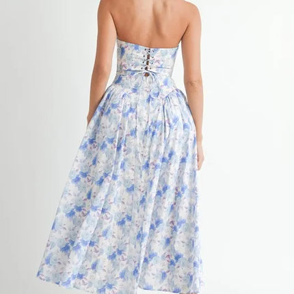 MABLE Sweetheart Neckline Floral Printed Midi Dress - Image 7
