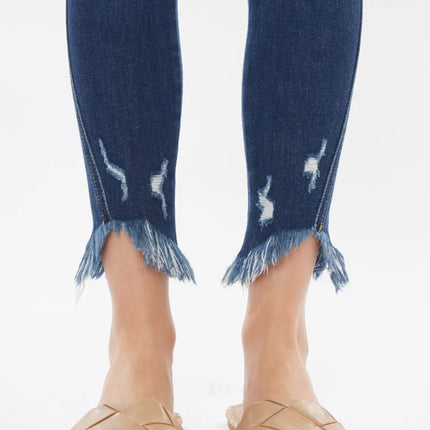 Kancan Raw Hem High Waist Cropped Jeans - Image 8