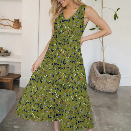 FAM-FAM Tiered Printed V-Neck Sleeveless Dress - Image 10