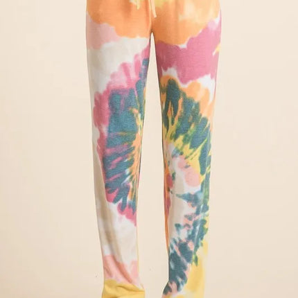 BiBi Tie Dye French Terry Casual Pants - Image 4