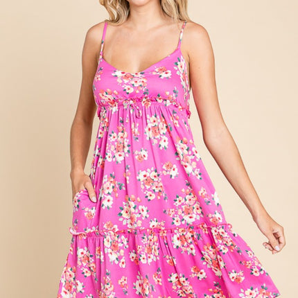 Culture Code Full Size Floral Ruffled Cami Dress - Image 1