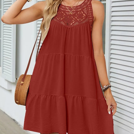 Ruffled Hem Lace Sleeveless Dress - Image 17