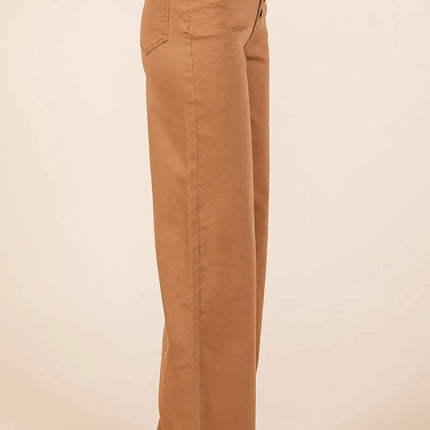 Mittoshop Twill High Waisted Button Fly Wide Leg Pants - Image 3