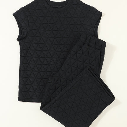 Short Sleeve Top and Pocketed Pants Lounge Set - Image 7