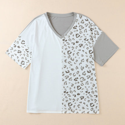 Plus Size Leopard V-Neck T-Shirt - Image 12