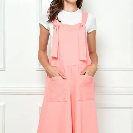 Veveret Wide Strap French Terry Overalls - Image 6