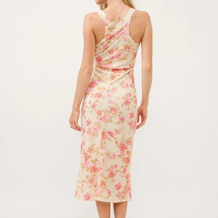And The Why Floral Fishnet Bodycon Midi Dress - Image 3