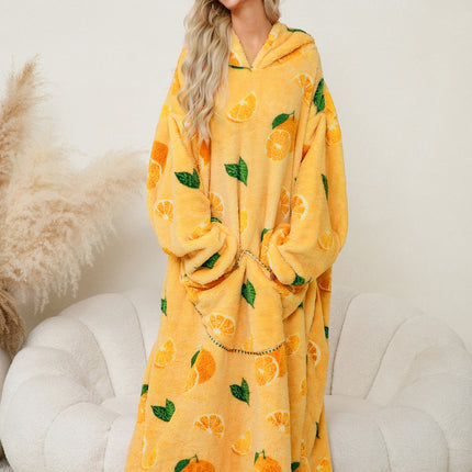 Fuzzy Pocketed Long Sleeve Hooded Lounge Dress - Image 25