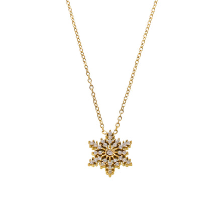 Stainless Steel Inland Zircon Snowflake Necklace - Image 6