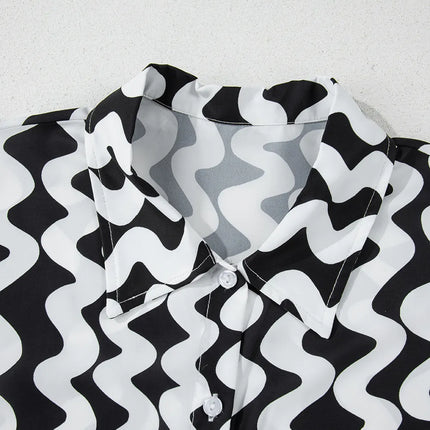 Button Down Contrast Striped Cover-Up - Image 8