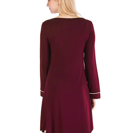 Round Neck Night Dress with Pocket - Image 5