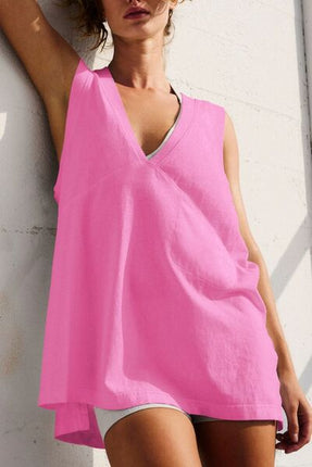 Side Slit V-Neck Tank - Image 20