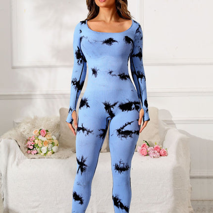 Scoop Neck Long Sleeve Active Jumpsuit - Image 12