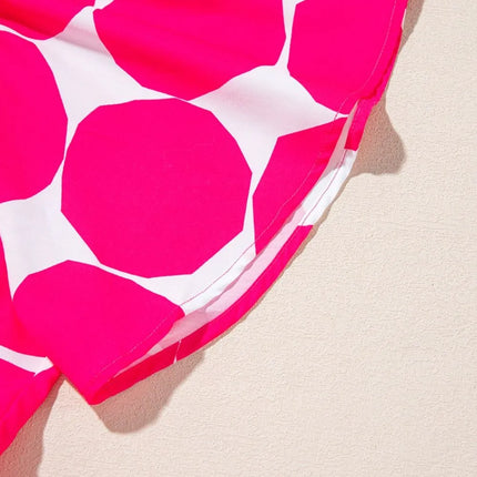 Contrast Notched Flutter Sleeve Dress - Image 11