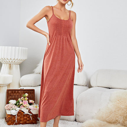 Scoop Neck Spaghetti Strap Night Dress - Image 1