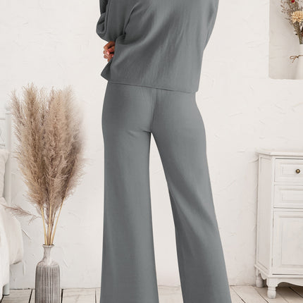 Long Sleeve Lounge Top and Drawstring Pants Set - Image 9