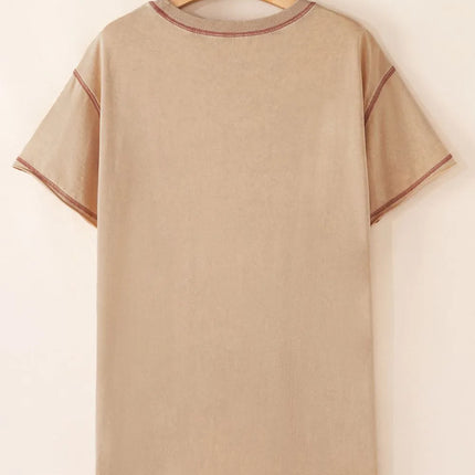 Mineral Wash Stud Beaded Star Pocketed T Shirt Dress - Image 7