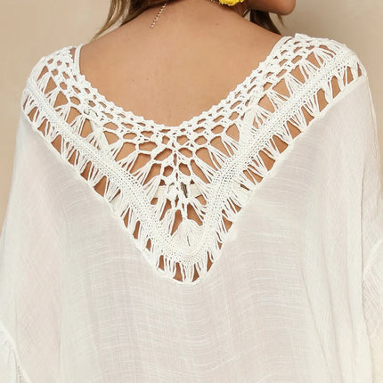 Cutout Ruffled Half Sleeve Cover-Up - Image 4