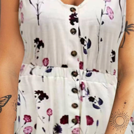 Double Take Scoop Neck Buttoned Sleeveless Magic Dress with Pockets - Image 7