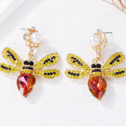 Natural Stone Bee Dangle Earrings - Image 6