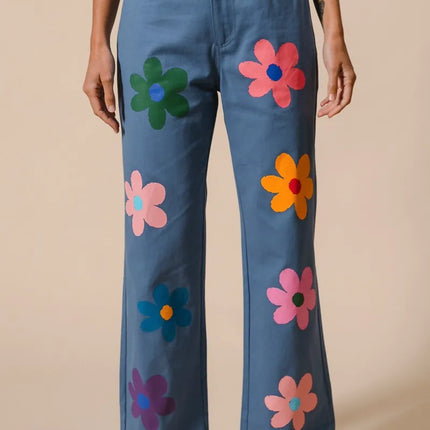 BiBi Flower Print Straight Legs Pants - Image 5