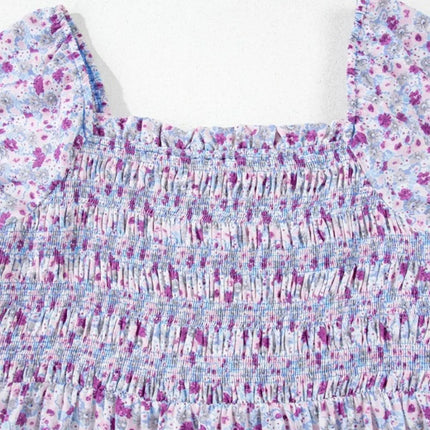 Tiered Floral Shirred High Waist Maxi Dress - Image 10