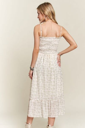 ADORA Smocked Floral Ruffled Hem Cami Dress - Image 6