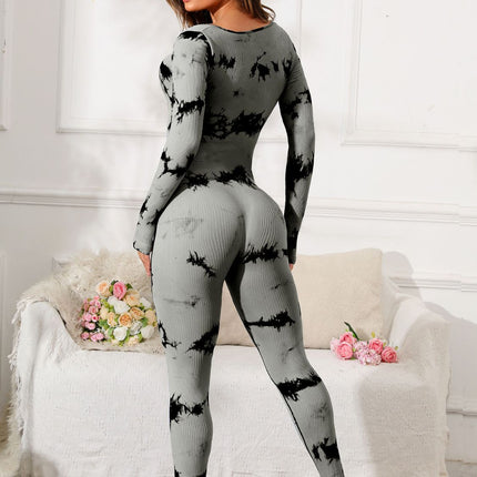 Scoop Neck Long Sleeve Active Jumpsuit - Image 8