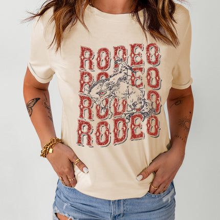 Letter Graphic Cuffed Tee Shirt - Image 3