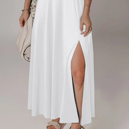 Side Slit Scoop Neck Wide Strap Dress - Image 21