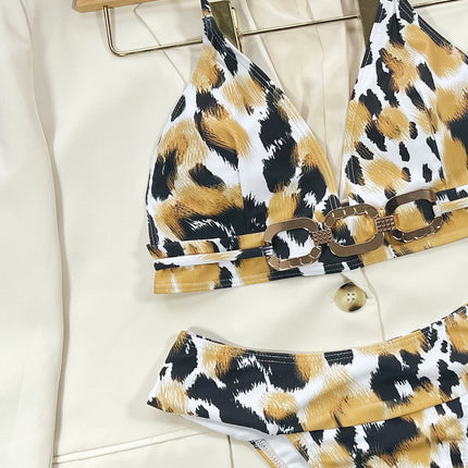 Animal Print Halter Neck Bikini Set - Image 5