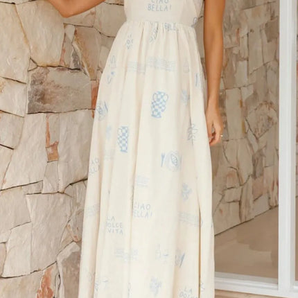 Cutout Back Printed Square Neck Maxi Cami Dress - Image 18