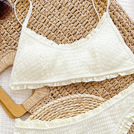 Frill Textured Spaghetti Strap Two-Piece Swim Set - Image 3
