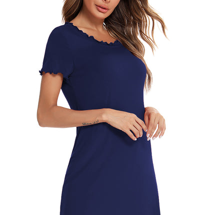 Round Neck Short Sleeve Lounge Dress - Image 17