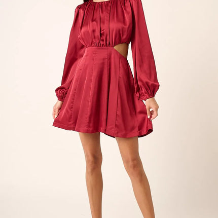 Mittoshop Satin Side Cutout Detail Mini Dress - Image 4