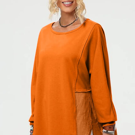Double Take Full Size Long Sleeve High-Low T-Shirt - Image 2