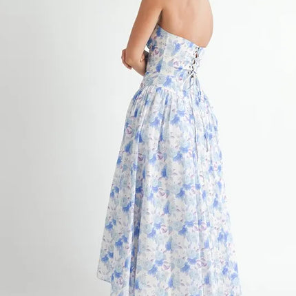 MABLE Sweetheart Neckline Floral Printed Midi Dress - Image 6