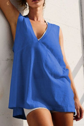 Side Slit V-Neck Tank - Image 10