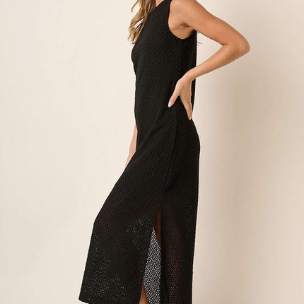 Mittoshop Side Slit Round Neck Sleeveless Dress - Image 3