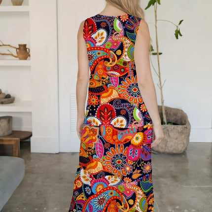 FAM-FAM Tiered Printed V-Neck Sleeveless Dress - Image 2