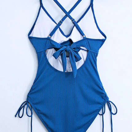Cutout V-Neck Spaghetti Strap One-Piece Swimwear - Image 5
